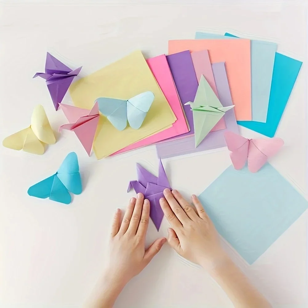 100pcs Colorful Cardstock Available in 10 Colors for Origami Art Crafts Office Supplies Scrapbooking and Sewing thumbnail 5