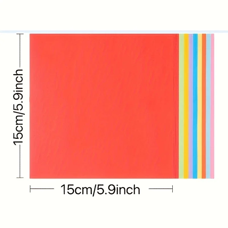 100pcs Colorful Cardstock Available in 10 Colors for Origami Art Crafts Office Supplies Scrapbooking and Sewing thumbnail 3
