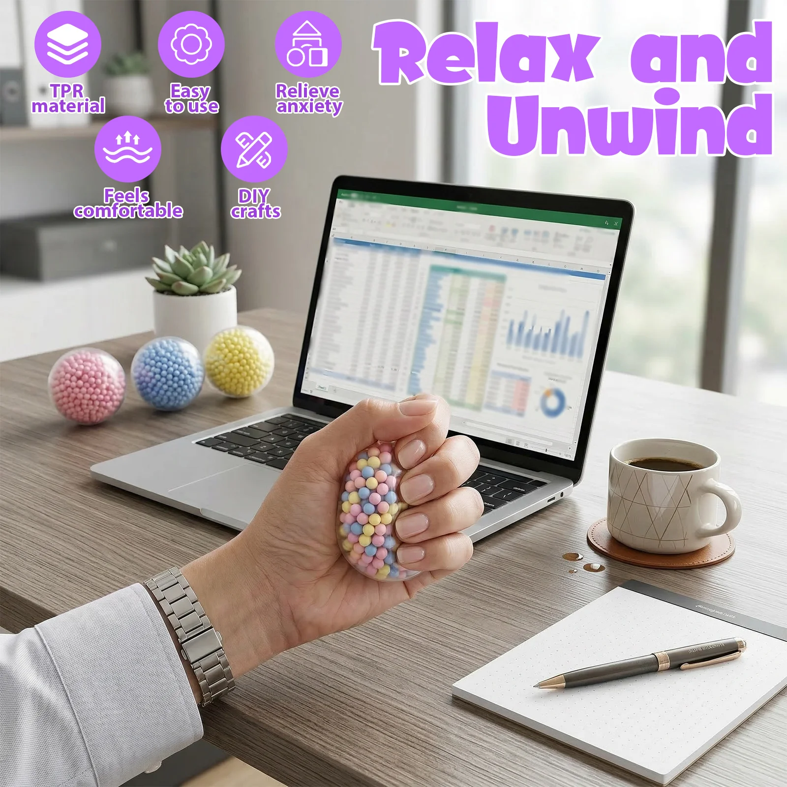 DIY Blank Stress Ball Making Kit Anxiety Relief Toy Handmade Squishy Stress Balls Empty Squeeze Ball Decorative Balls Party Gift thumbnail 4