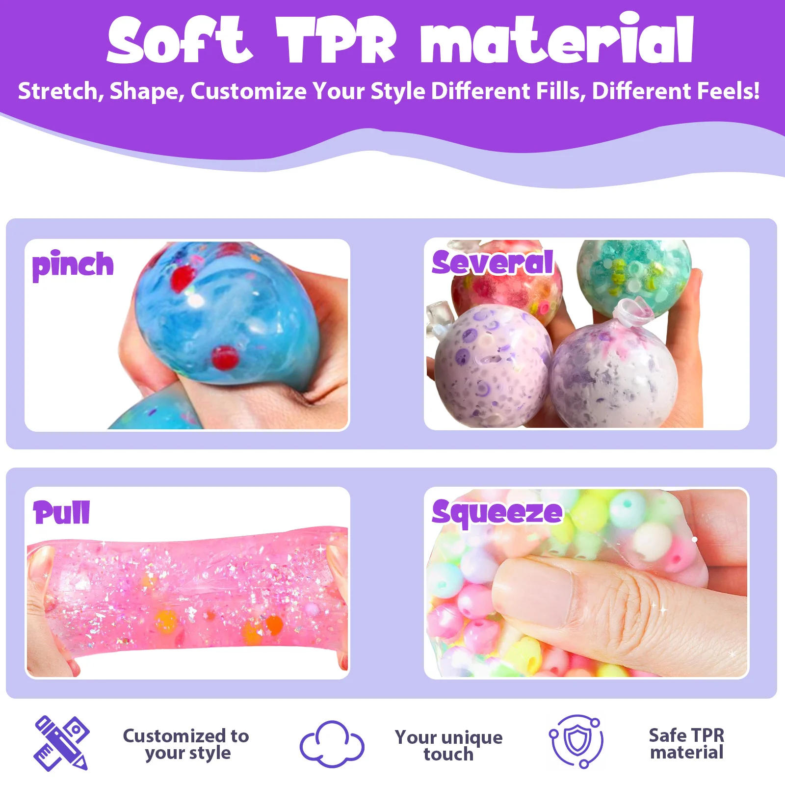 DIY Blank Stress Ball Making Kit Anxiety Relief Toy Handmade Squishy Stress Balls Empty Squeeze Ball Decorative Balls Party Gift thumbnail 6