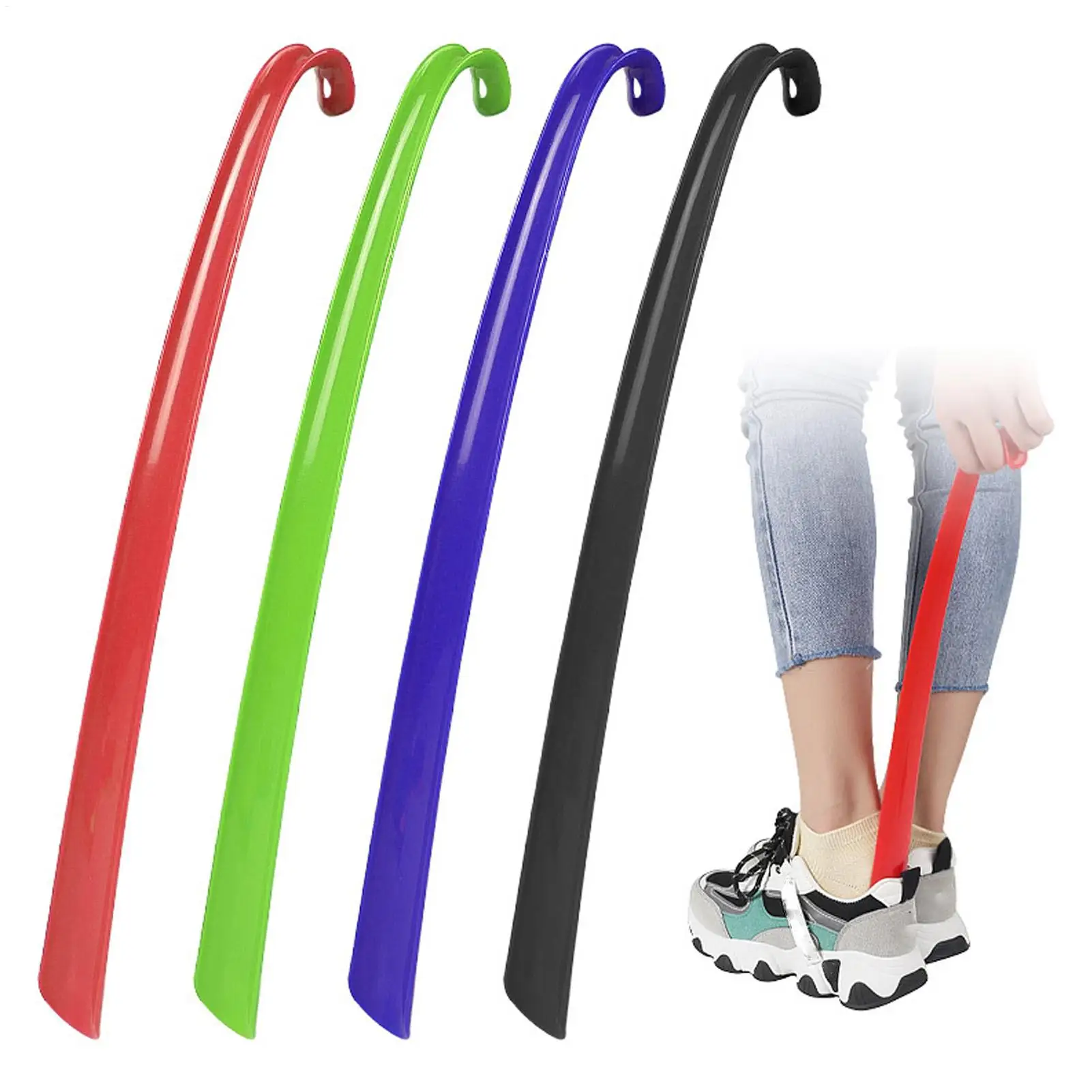 1pc Easy To Use Plastic Long Handle Shoes Horn Artifact Pull Pumping Shoes Professional Women Men Shoe Horn Shoes Spoon thumbnail 4