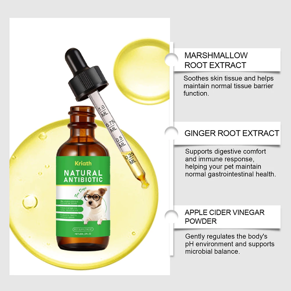 Dog Anxiety Relief Herbal Drops Natural Pet Calming Supplement Digestive Support Gentle Effective Strong Immunity Antibiotics thumbnail 3