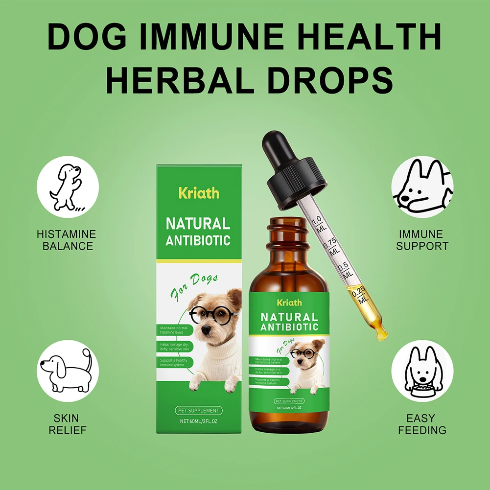 Dog Anxiety Relief Herbal Drops Natural Pet Calming Supplement Digestive Support Gentle Effective Strong Immunity Antibiotics thumbnail 2