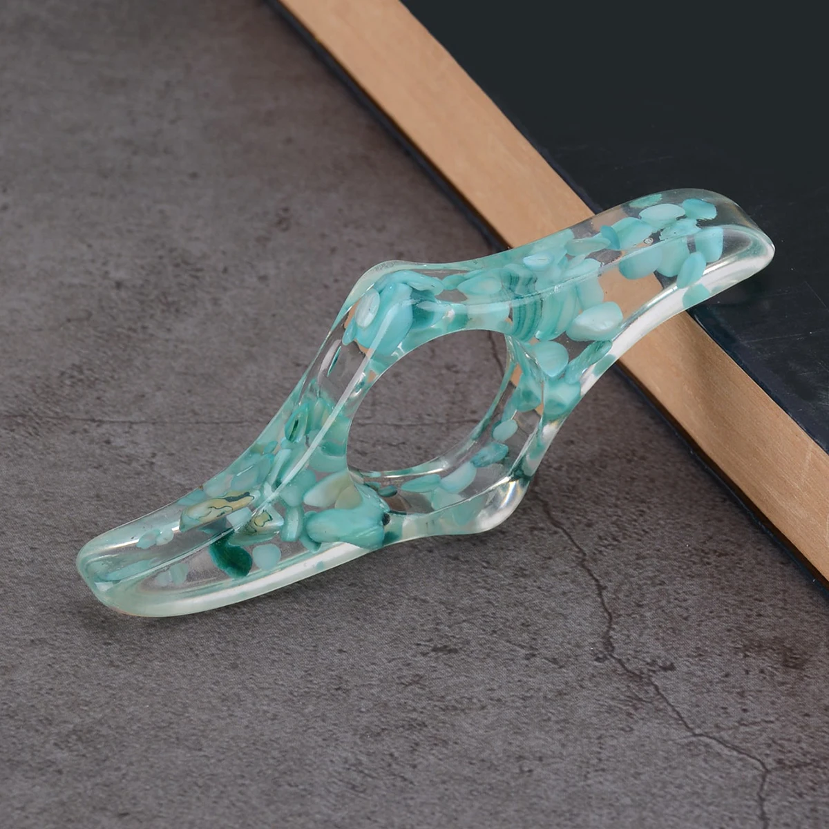 Green stone style creative thumb bookmark, fashionable and portable study item, suitable as a book pressing tool for students thumbnail 4