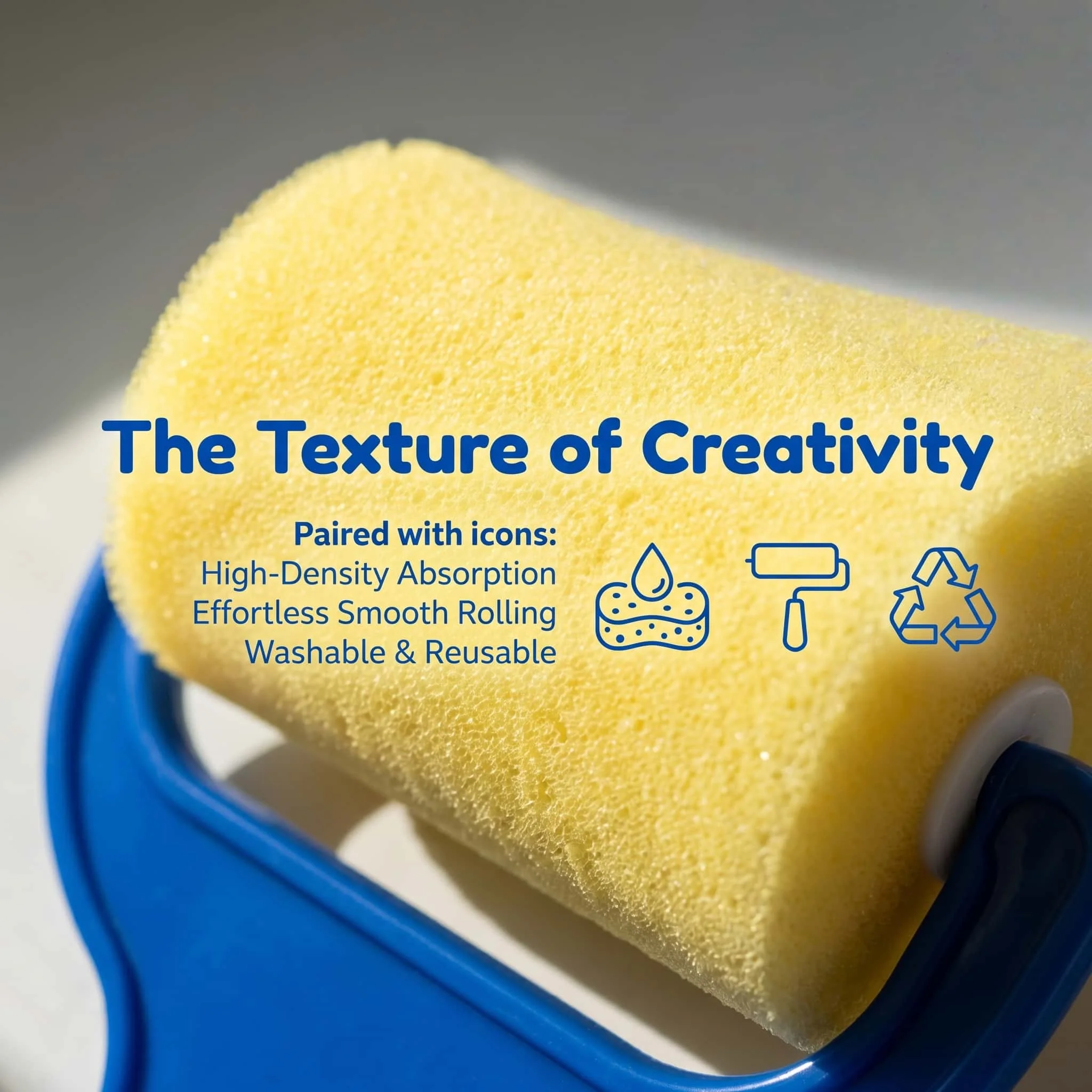 4Pcs Patterned Sponge Roller Set, Texture Painting Rollers for DIY ArtHigh-Density Foam Brushes with Ergonomic Handle thumbnail 6