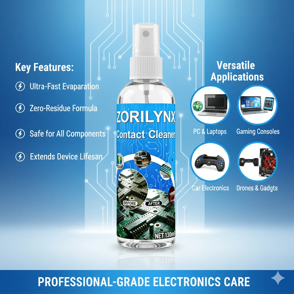 Electronic Contact Cleaner Spray for PCB Circuit Board Precision Instrument Electrical Component Cleaning ZORILYNX 130ml thumbnail 3