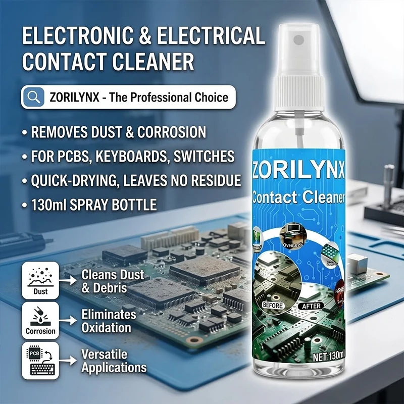 Electronic Contact Cleaner Spray for PCB Circuit Board Precision Instrument Electrical Component Cleaning ZORILYNX 130ml thumbnail 2