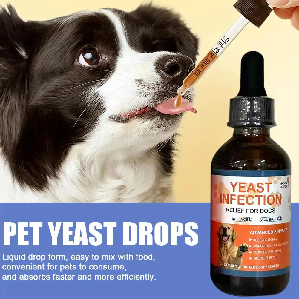 60ml Pet Yeast Drops for Dogs Cats Digestive Enzyme Probiotics for Pet Gut Health Relief for Constipation Diarrhea Supplements thumbnail 2