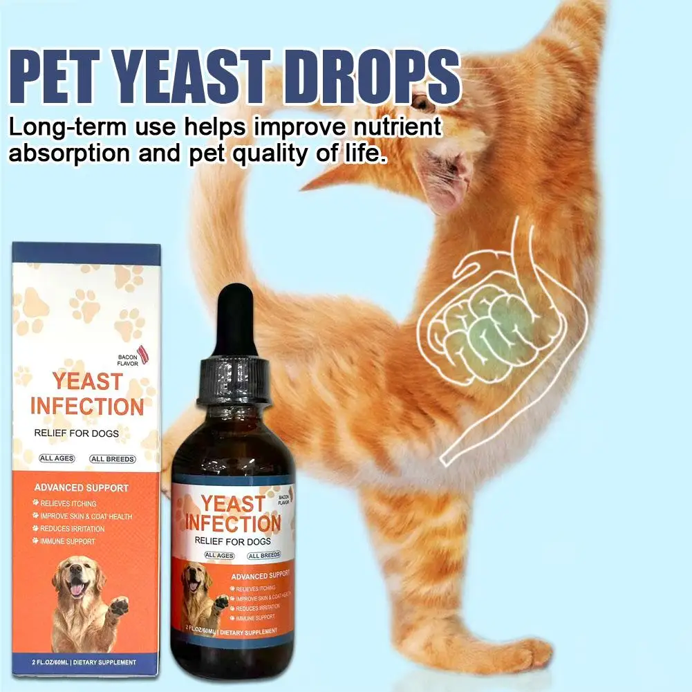 60ml Pet Yeast Drops for Dogs Cats Digestive Enzyme Probiotics for Pet Gut Health Relief for Constipation Diarrhea Supplements thumbnail 6