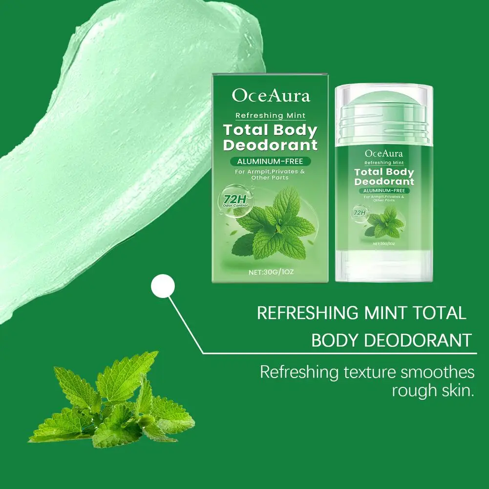 1/2PCS Natural Deodorant Stick For Women Men, Mint Underarm Deodorant Stick Body Odor Remover Lasting Armpit Anti Sweaty Stick thumbnail 4