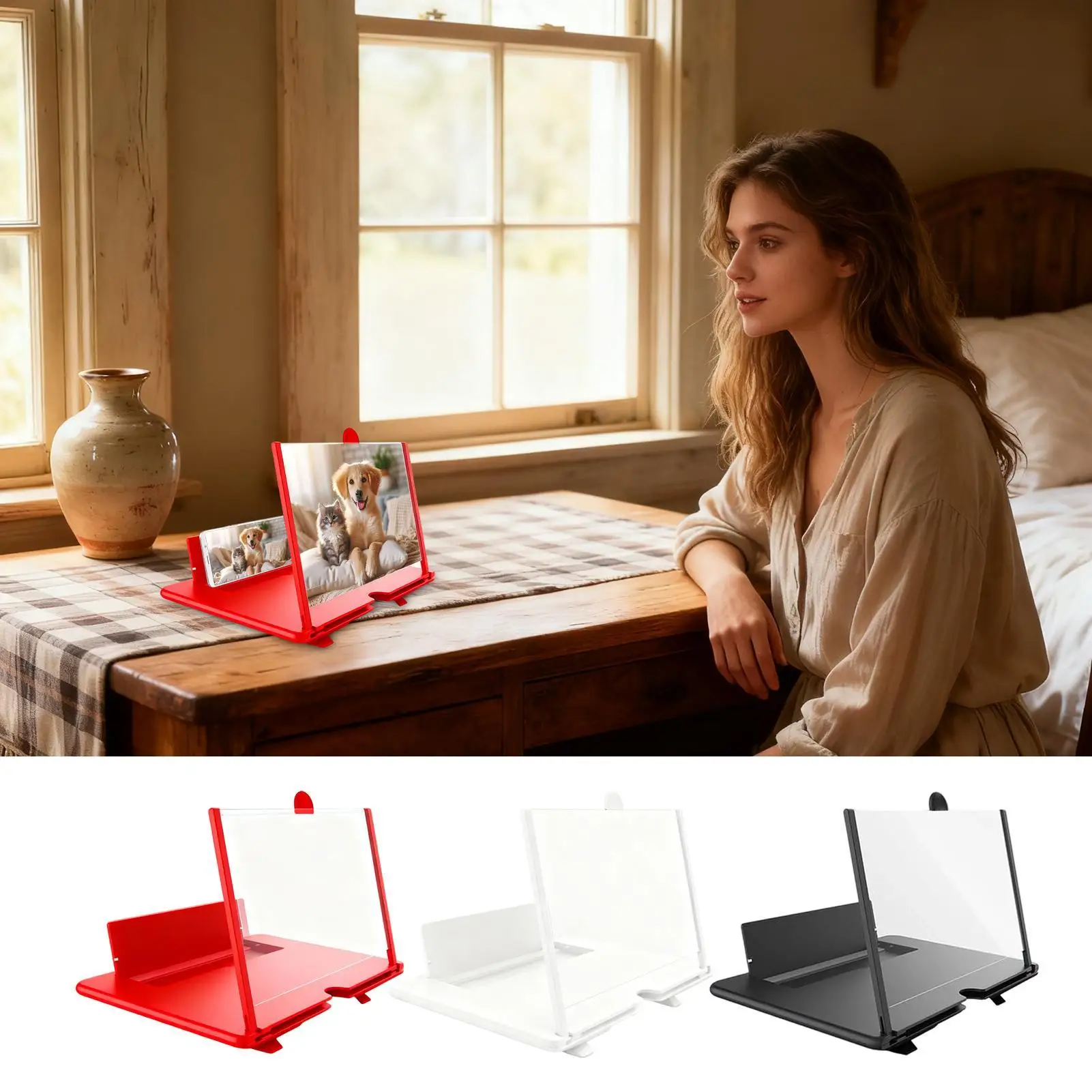 18 Inch 3D HD Mobile Phone Screen Magnifier Movie Stand Amplifier optical magnification Phone Holder 3D HD Movie Video Stand thumbnail 4