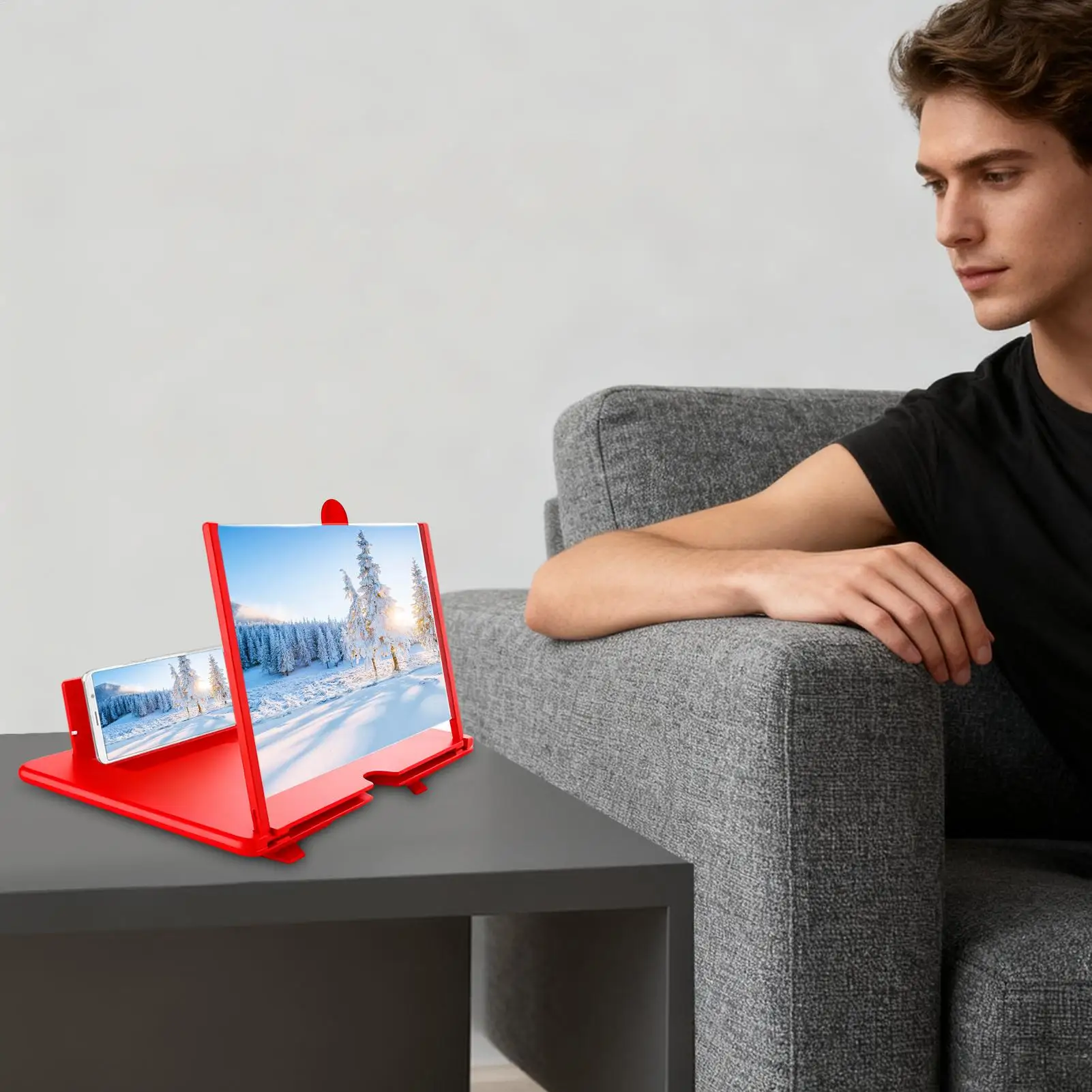 18 Inch 3D HD Mobile Phone Screen Magnifier Movie Stand Amplifier optical magnification Phone Holder 3D HD Movie Video Stand thumbnail 5