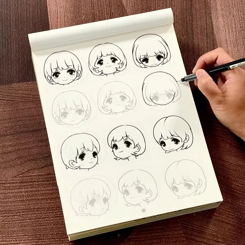 72 Pages Manga Tracing Book, Anime Character Sketching Drawing Pad, Learn to Draw Cartoon & Art Practice Book thumbnail 2