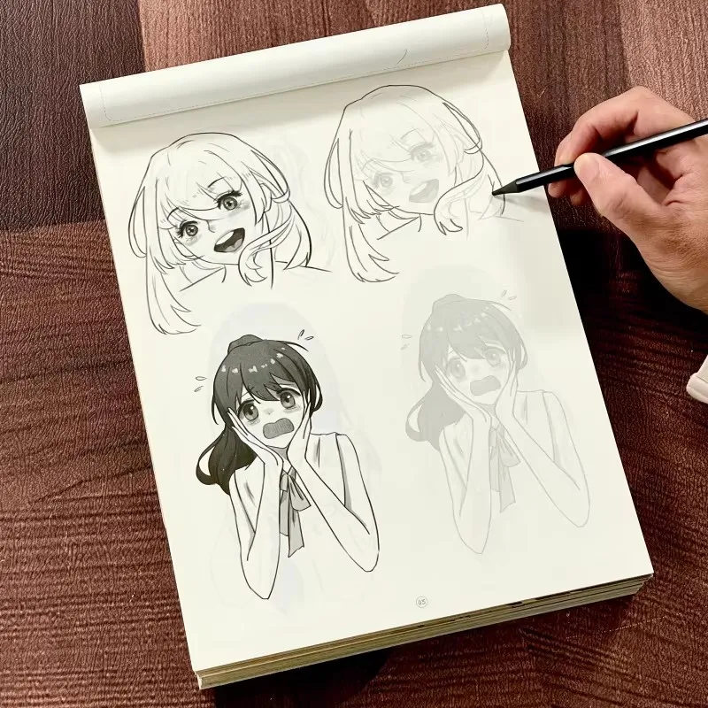 72 Pages Manga Tracing Book, Anime Character Sketching Drawing Pad, Learn to Draw Cartoon & Art Practice Book thumbnail 3