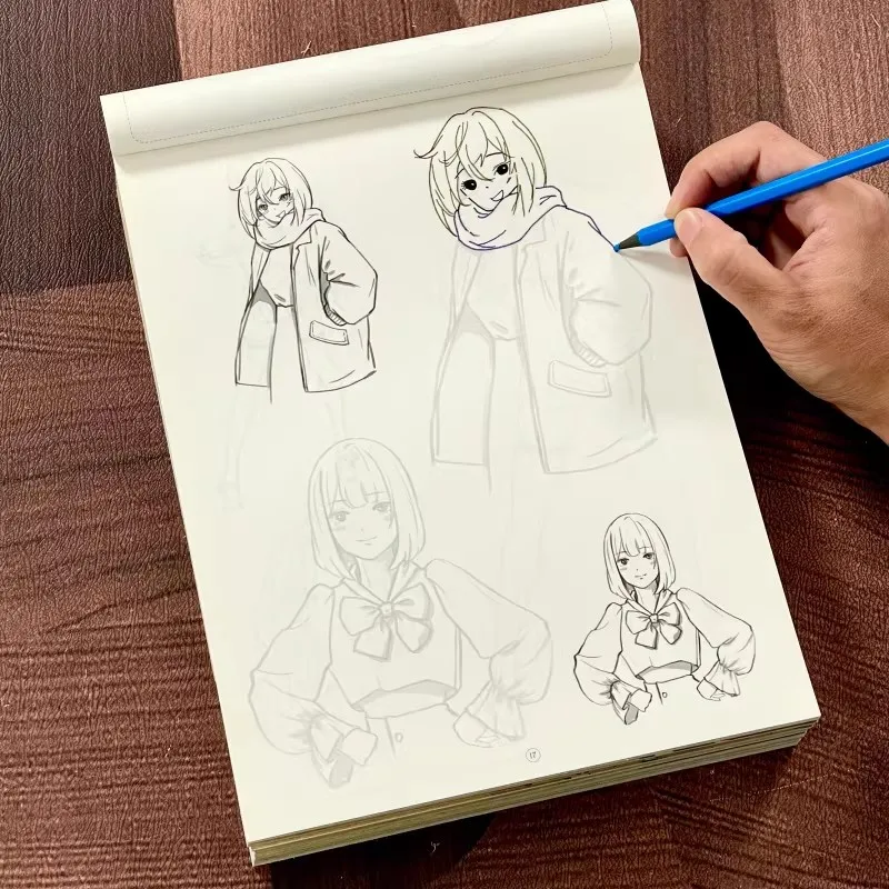 72 Pages Manga Tracing Book, Anime Character Sketching Drawing Pad, Learn to Draw Cartoon & Art Practice Book thumbnail 5
