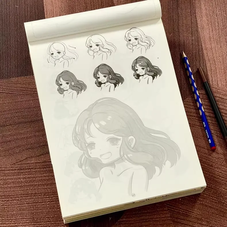 72 Pages Manga Tracing Book, Anime Character Sketching Drawing Pad, Learn to Draw Cartoon & Art Practice Book thumbnail 4