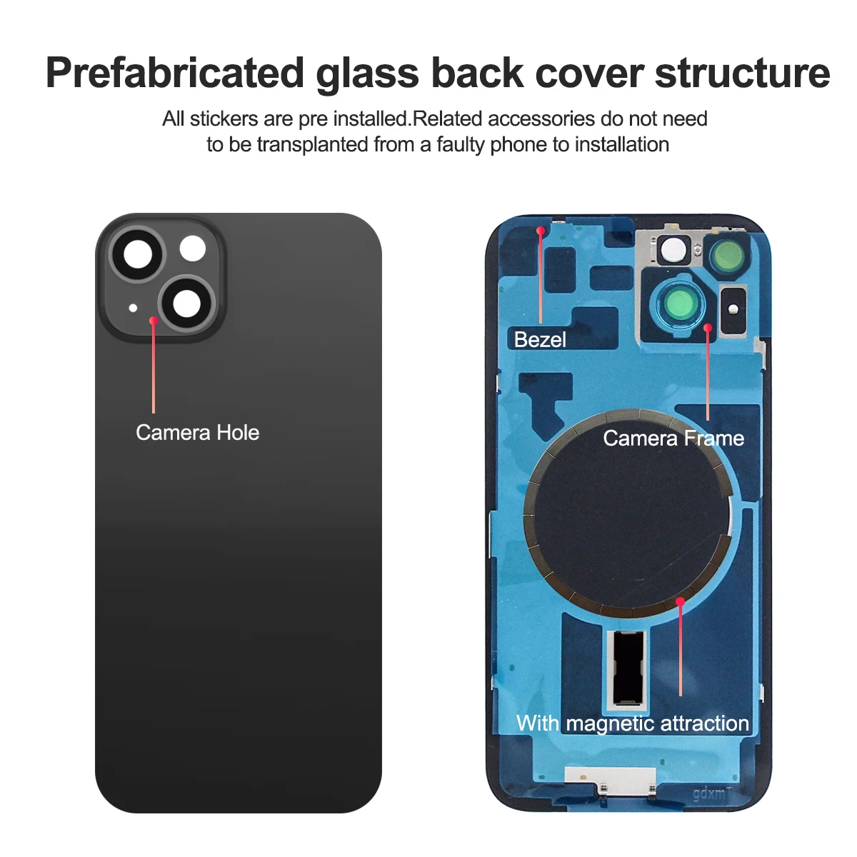 Battery Cover For iPhone 14 14Plus Rear Door Housing Panel Case Camera Lens Parts For iPhone 14 Plus Glass Battery Cover thumbnail 2