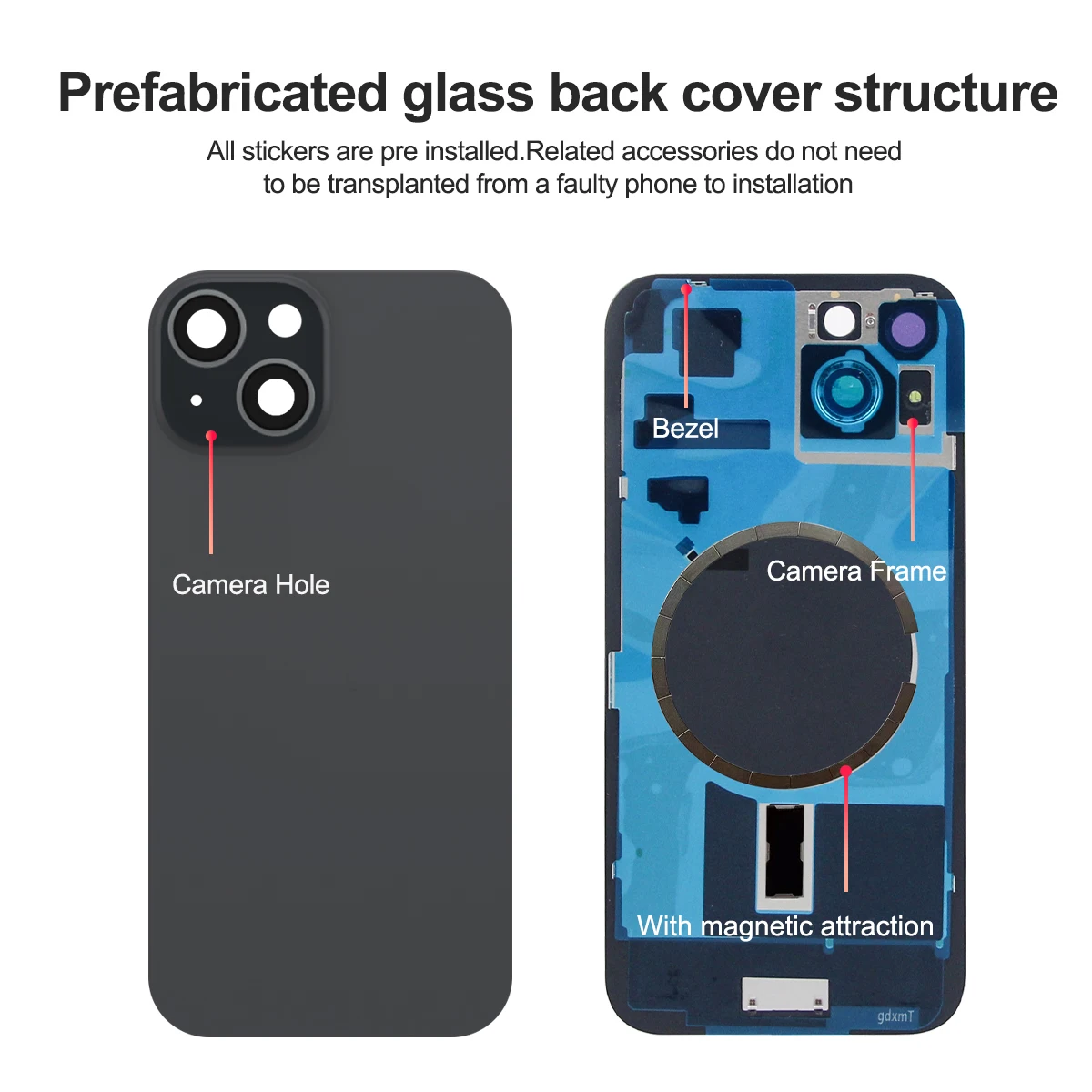 Battery Cover For iPhone 15 15Plus Rear Door Housing Panel Case Camera Lens Parts For iPhone 15 Plus Glass Battery Cover thumbnail 2