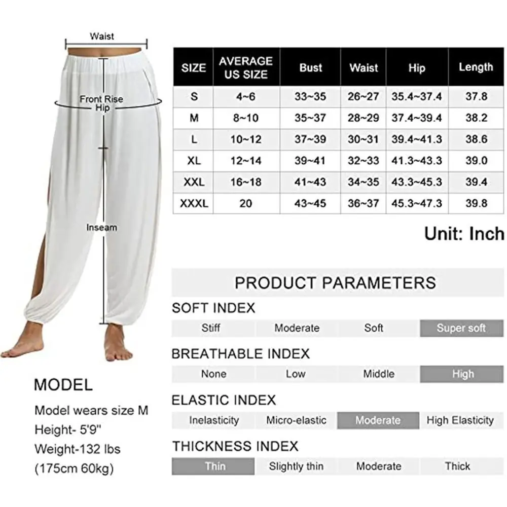 Fashion Hip Hop Harem Pants Side Slit High Waist Wide Leg Trousers Modern Dance Loose Yoga Trousers Dance thumbnail 5
