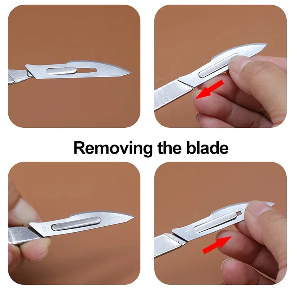 Industrial Carbon Steel Scalpel Blades Handle Scalpel for Biology Anatomy Practicing DIY Cutting Tool PCB Repair Sculpting thumbnail 4