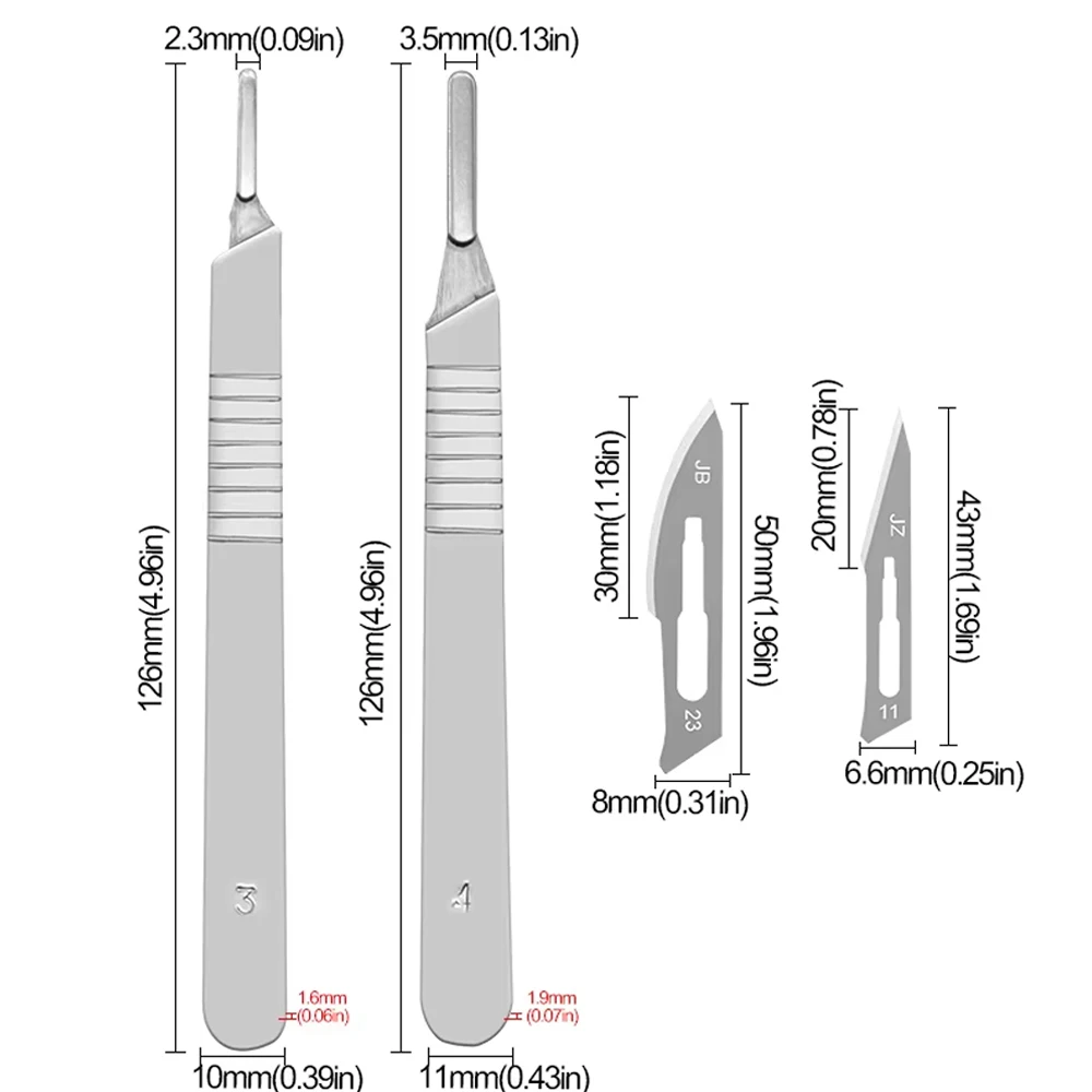 Industrial Carbon Steel Scalpel Blades Handle Scalpel for Biology Anatomy Practicing DIY Cutting Tool PCB Repair Sculpting thumbnail 2
