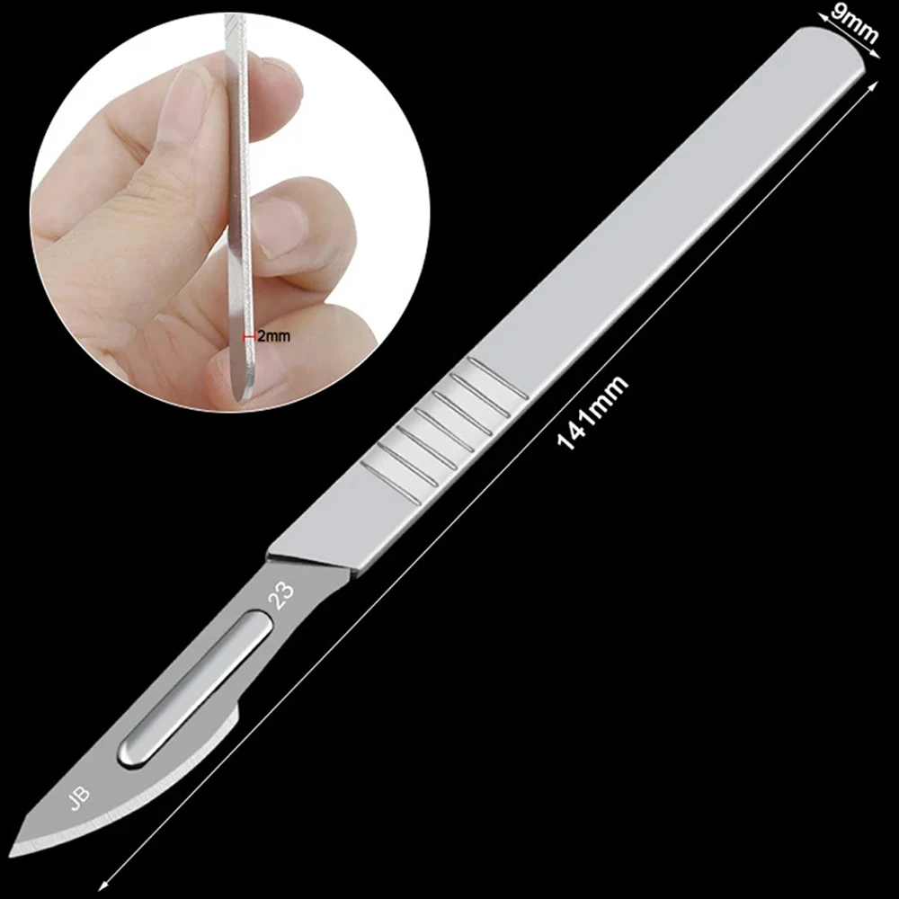 Industrial Carbon Steel Scalpel Blades Handle Scalpel for Biology Anatomy Practicing DIY Cutting Tool PCB Repair Sculpting thumbnail 5