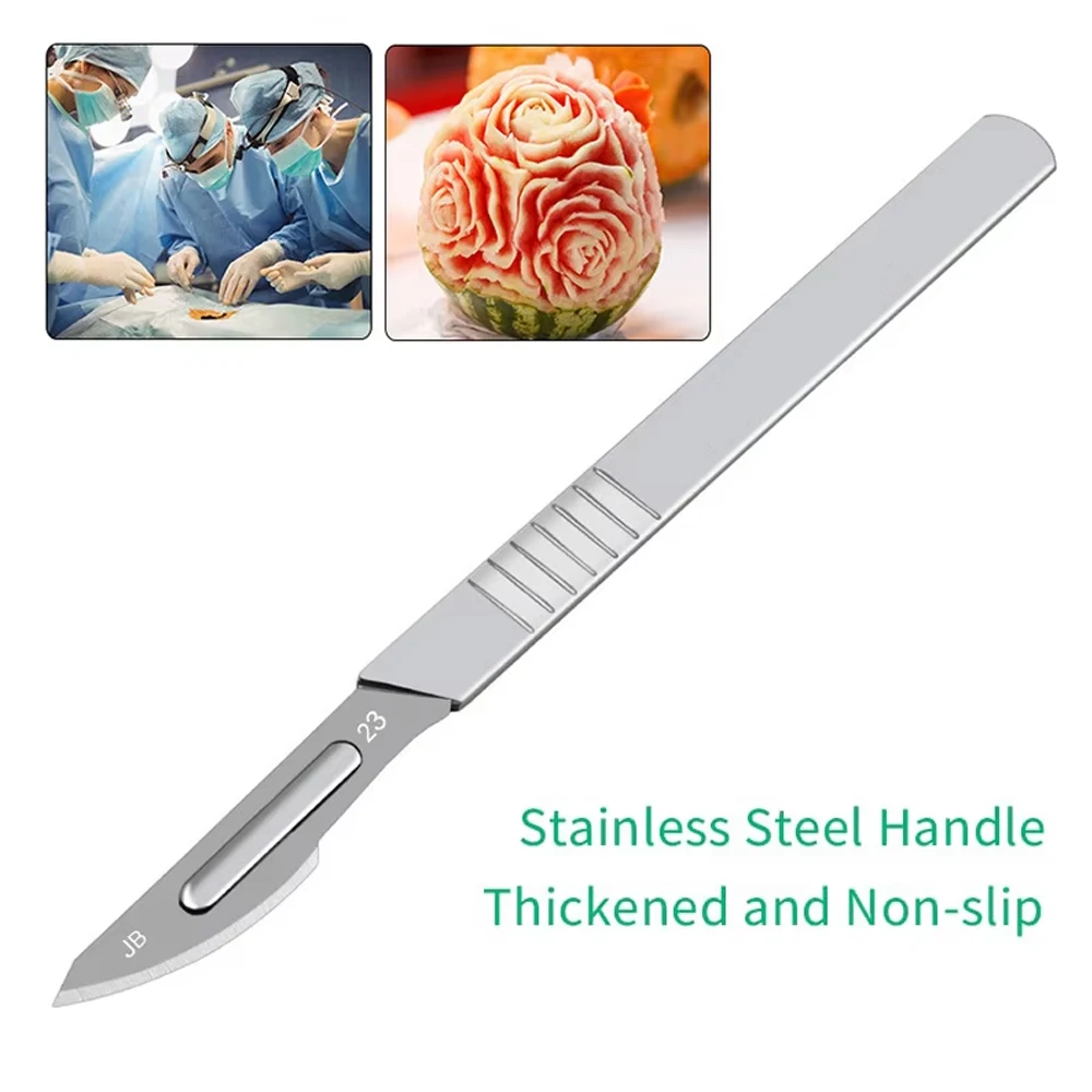 Industrial Carbon Steel Scalpel Blades Handle Scalpel for Biology Anatomy Practicing DIY Cutting Tool PCB Repair Sculpting thumbnail 3