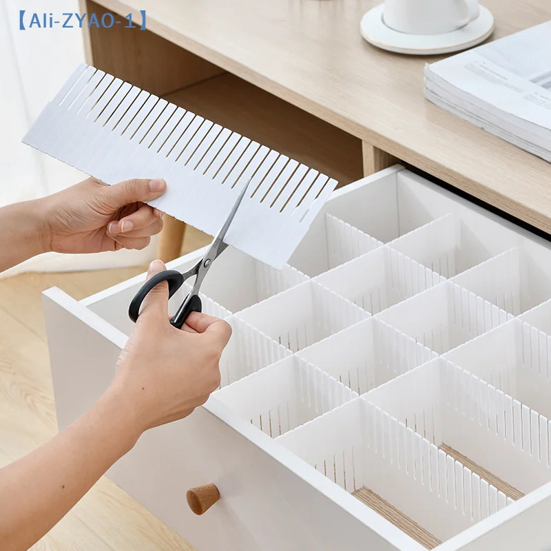 【ZYAO-1】1/5/10Pcs DIY Cutting Drawer Dividers Combination Partition Board Space-saving Wardrobe Closet Separator thumbnail 2