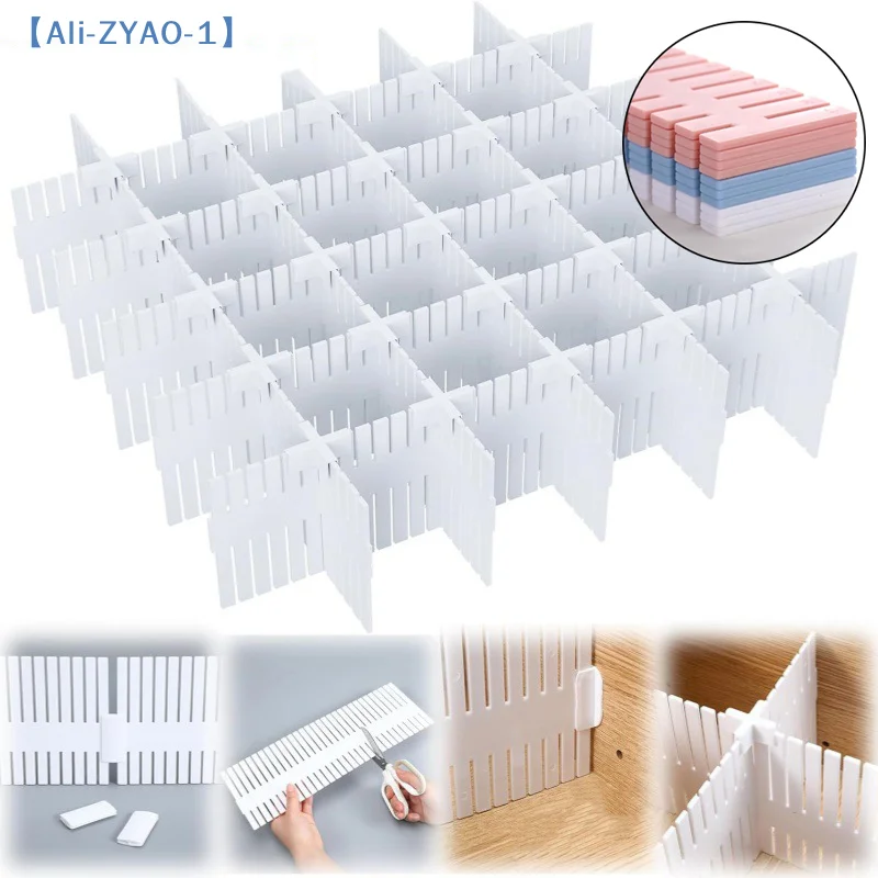 【ZYAO-1】1/5/10Pcs DIY Cutting Drawer Dividers Combination Partition Board Space-saving Wardrobe Closet Separator
