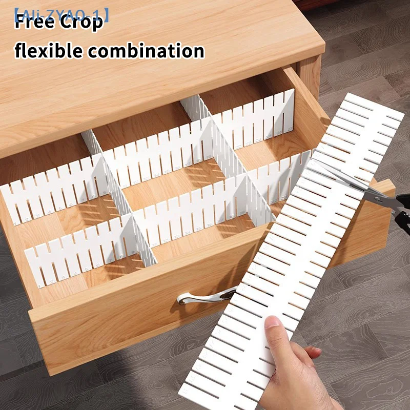 【ZYAO-1】1/5/10Pcs DIY Cutting Drawer Dividers Combination Partition Board Space-saving Wardrobe Closet Separator thumbnail 6