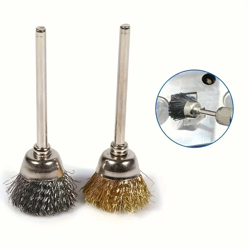 12Pcs Steel Wire Brush Set, 3 Sizes Wire Wheel Brushes, Rotary Tool Accessories thumbnail 4