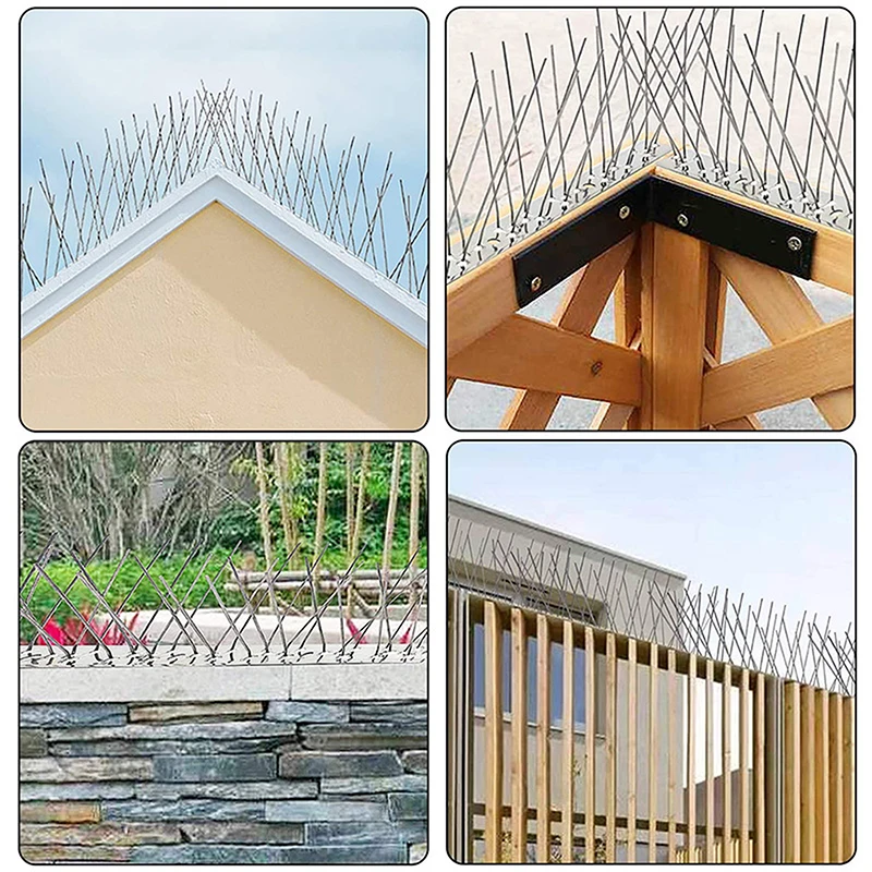 Stainless Steel Pigeon Spikes Bird Repeller Deterrent Traps Anti-bird Repellent Pest Control Garden Balcony Thorn Nail Kit thumbnail 5