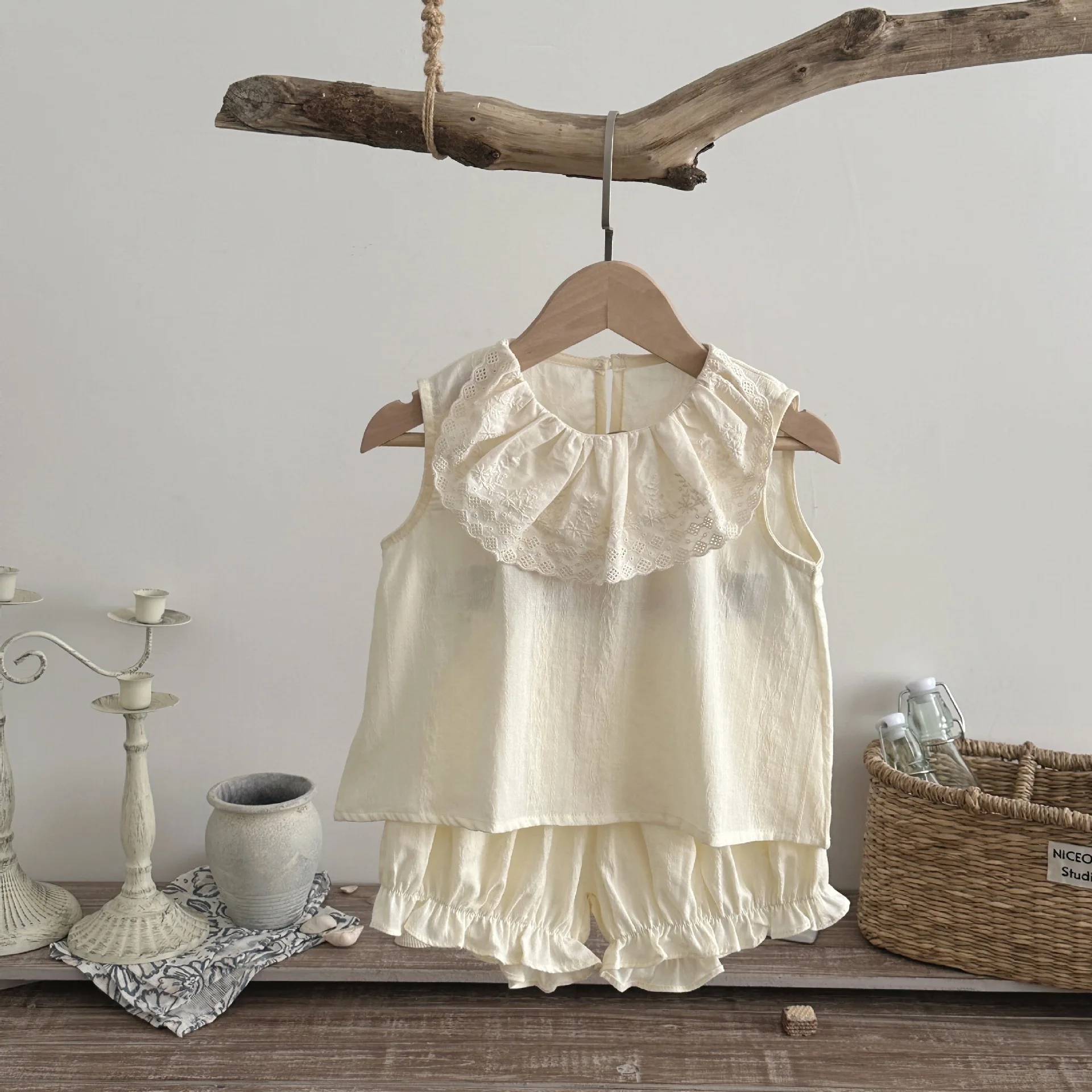 Summer New Baby Girls Sleeveless Shirts Loose Short Pants Toddler Outfits thumbnail 3