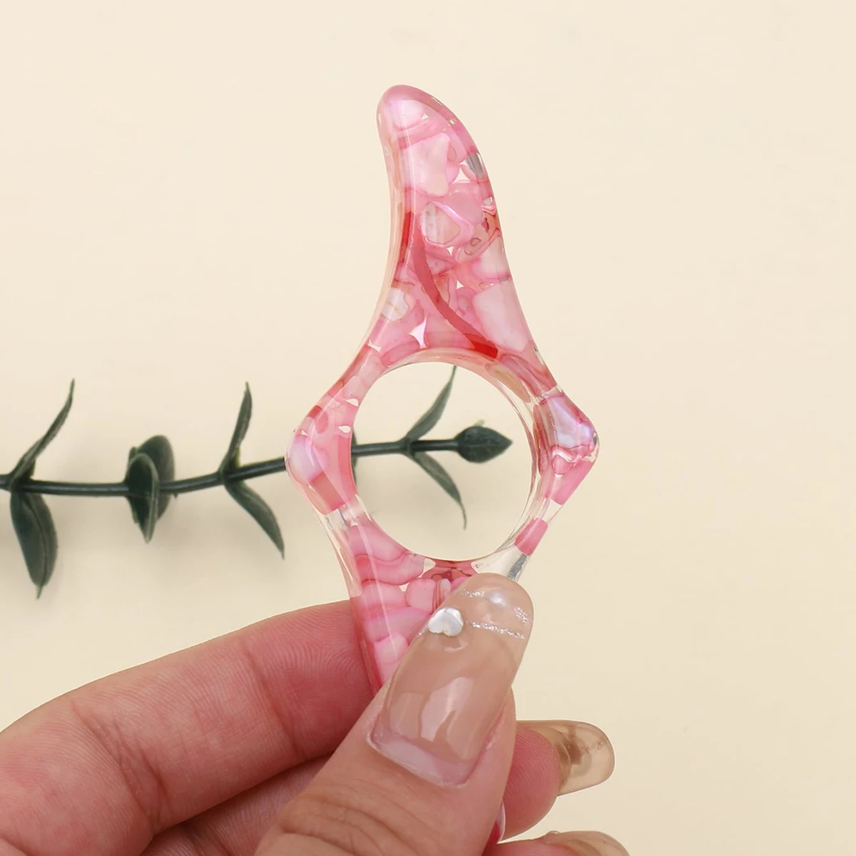 Pink stone creative portable thumb bookmark, fashionable school supplies, used for separating pages in books gift for friends thumbnail 5