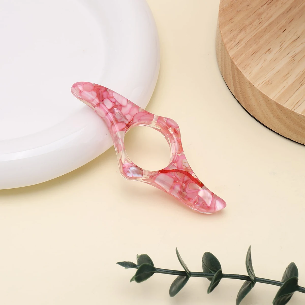 Pink stone creative portable thumb bookmark, fashionable school supplies, used for separating pages in books gift for friends thumbnail 3