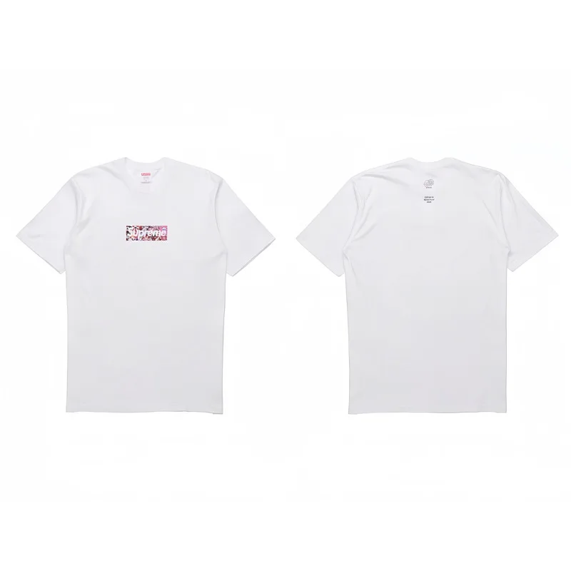 New American BOX Classic Pure Cotton Printed New European and American Men's and Women's Fashion Casual Round Neck Short Sleeve