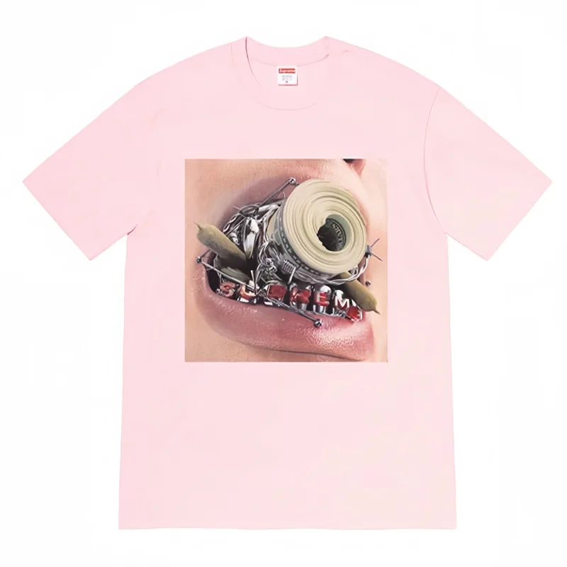 New American BOX Classic Pure Cotton Printed New European and American Men's and Women's Fashion Casual Round Neck Short Sleeve thumbnail 5
