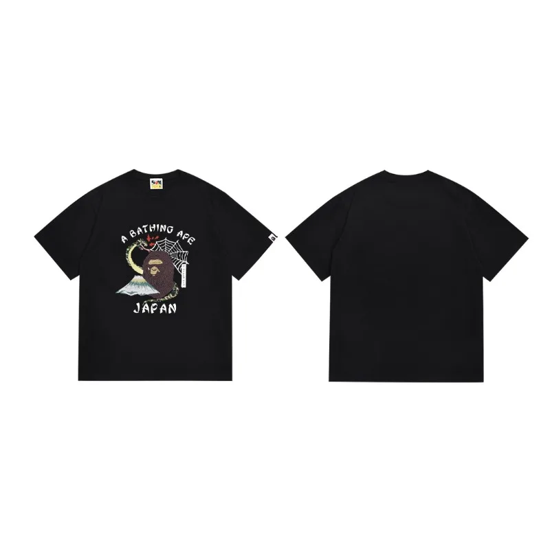 American  Half Sleeve Ape Head Cartoon Printed New T-shirt Loose Men's and Women's Wear Summer New Casual Short Sleeve thumbnail 5