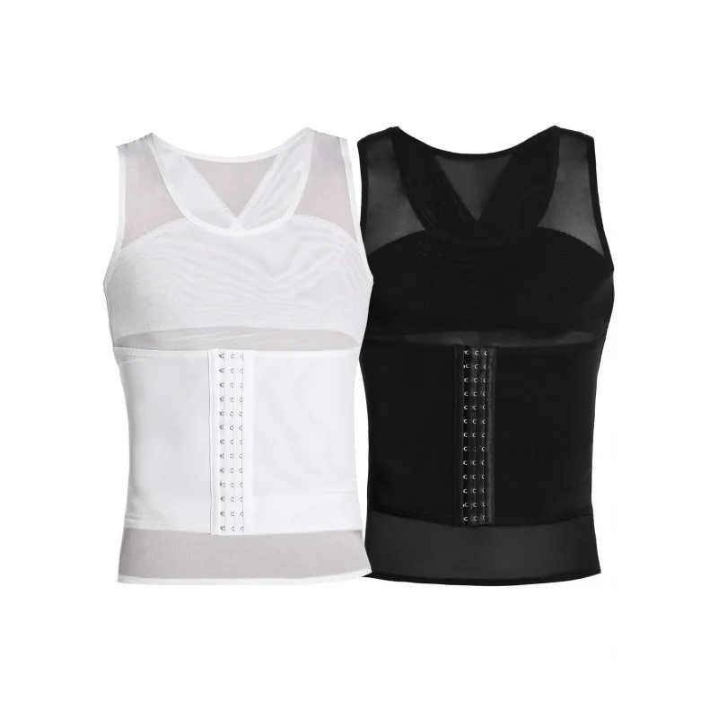 Men's Invisible Shapewear Waist Trainer Breathable Abdomen Slimming Vest Beer Belly Corrector Adjustable Buttoning Underwear thumbnail 5