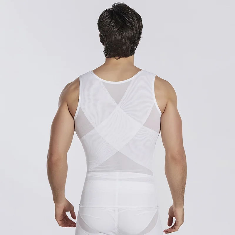 Men's Invisible Shapewear Waist Trainer Breathable Abdomen Slimming Vest Beer Belly Corrector Adjustable Buttoning Underwear thumbnail 4