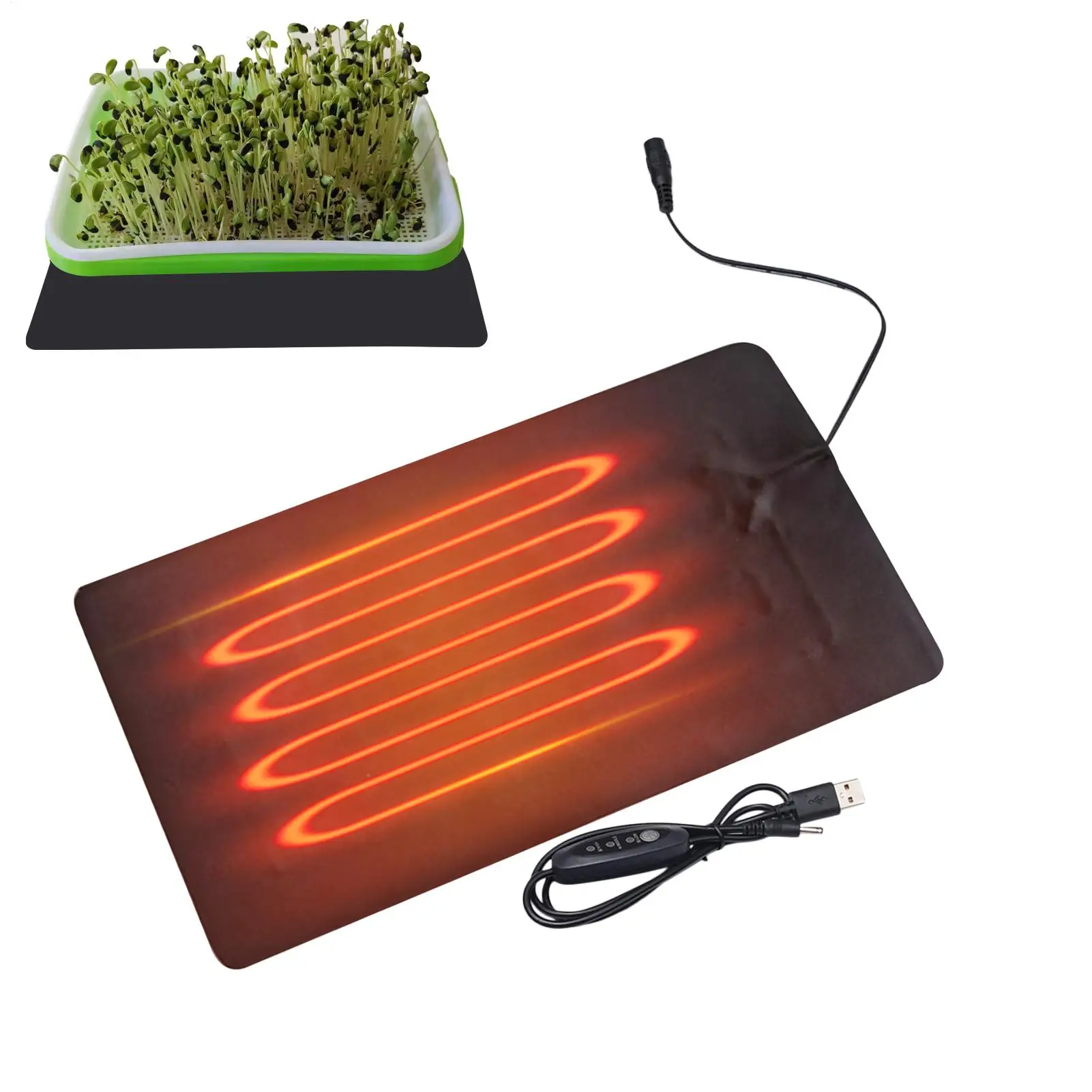 8.5W Seedling Heat Mat 5V 2A Plant Seed Germination Propagation Warm Pad Plant Flower Vegetable Winter Anti-cold Heat Mat thumbnail 4