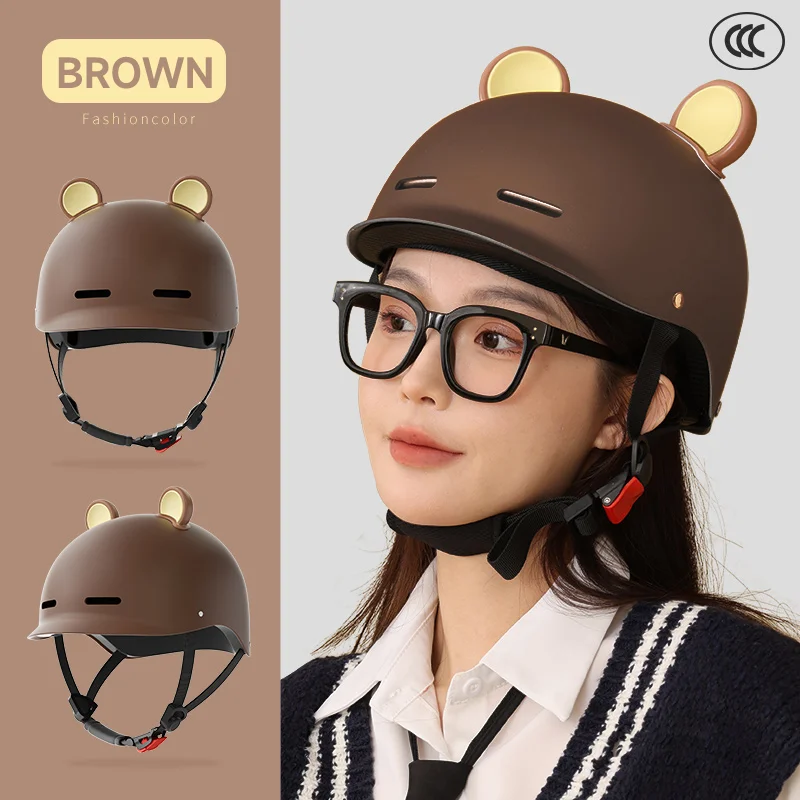 AD motorcycle helmet cute cartoon half helmet unisex sports cycling safety helmet summer sun protection thumbnail 5