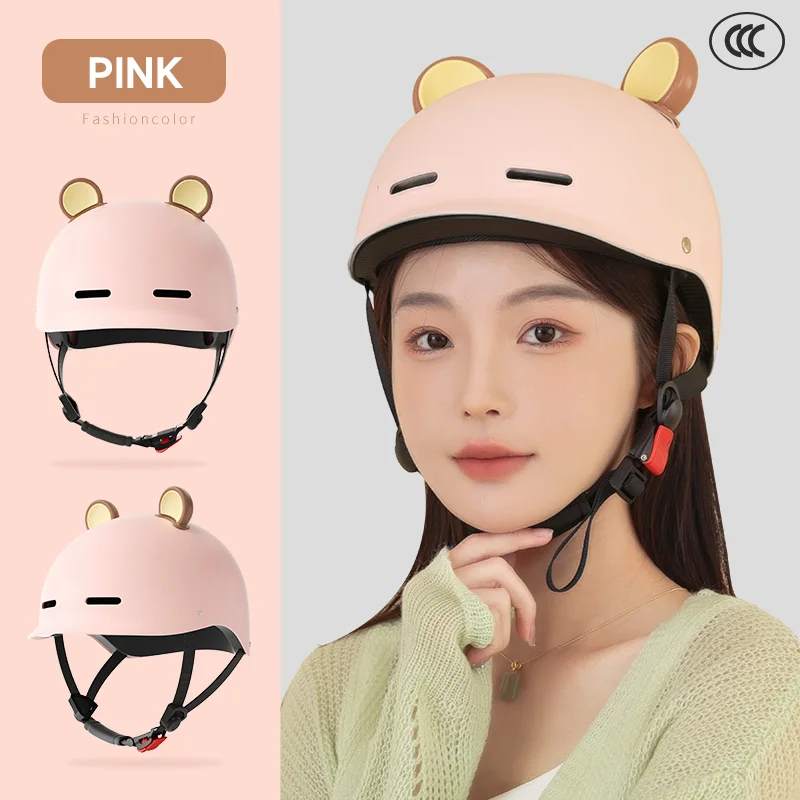 AD motorcycle helmet cute cartoon half helmet unisex sports cycling safety helmet summer sun protection thumbnail 3
