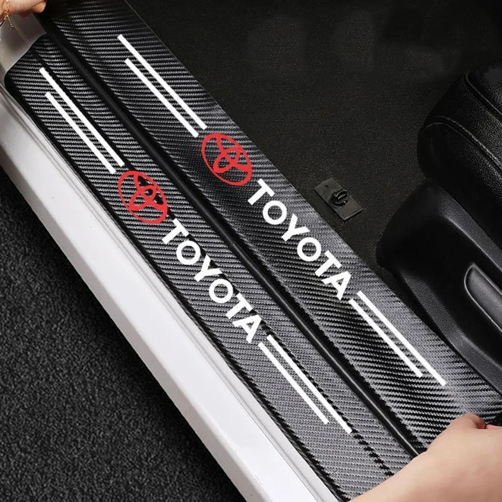 Car Threshold Strip Carbon Fiber Sticker Car Door Sill Protector Accessories For Toyota Rav4 Yaris Prius Avensis Corolla Camry thumbnail 2