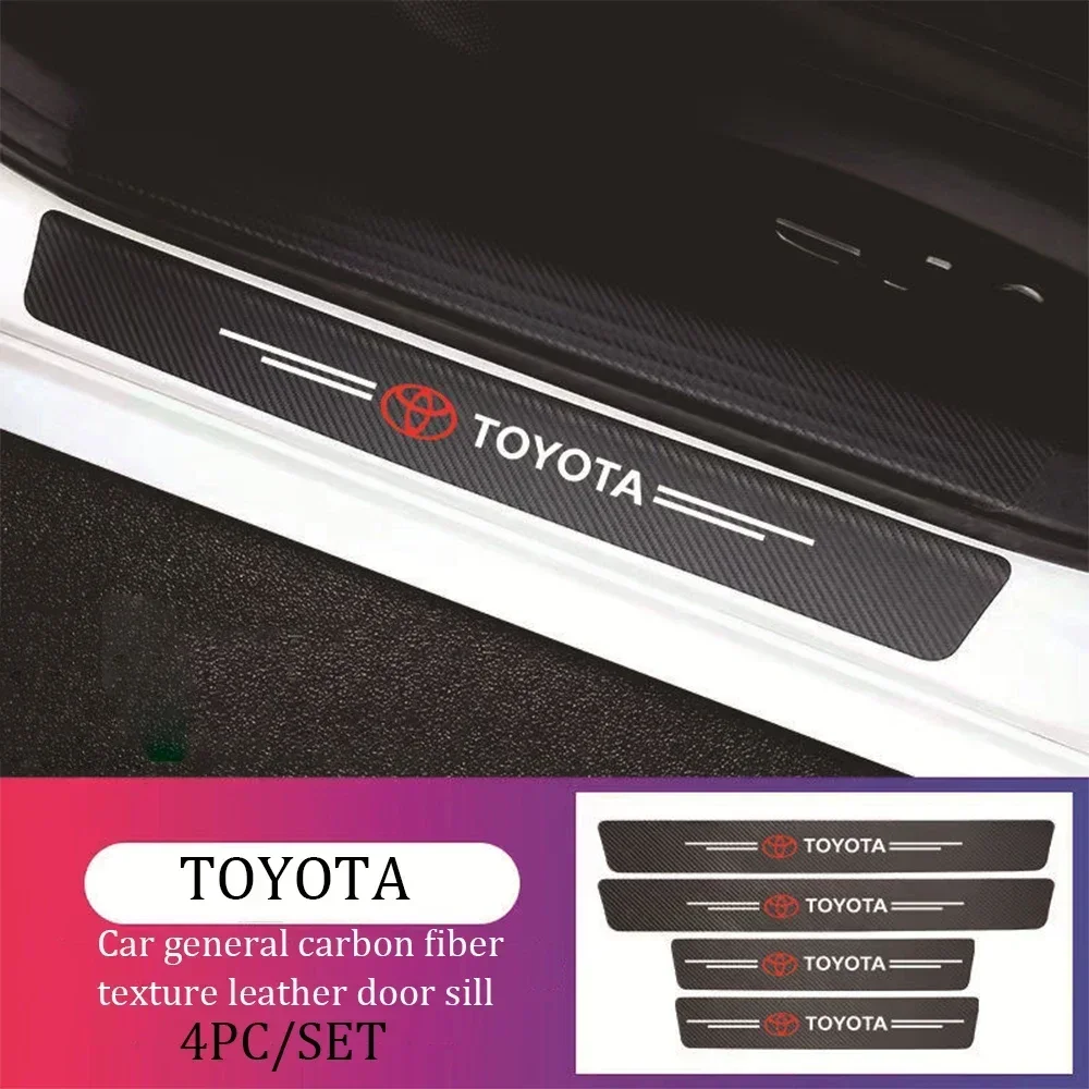 Car Threshold Strip Carbon Fiber Sticker Car Door Sill Protector Accessories For Toyota Rav4 Yaris Prius Avensis Corolla Camry thumbnail 3