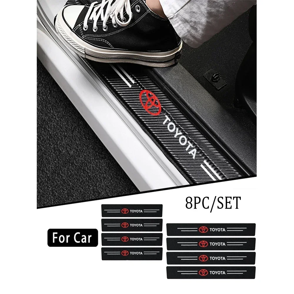 Car Threshold Strip Carbon Fiber Sticker Car Door Sill Protector Accessories For Toyota Rav4 Yaris Prius Avensis Corolla Camry thumbnail 4