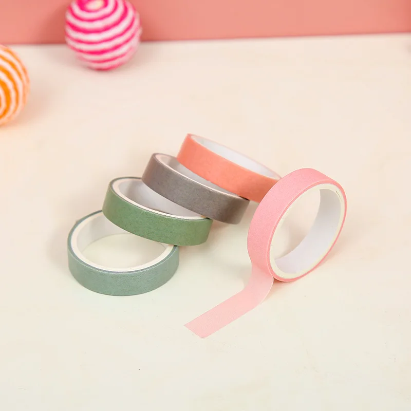 5 Rolls Of Macaron Colored Paper Tape Student Stationery Supplies Scrapbooks Photo Albums Magazines Decorative Tape thumbnail 4