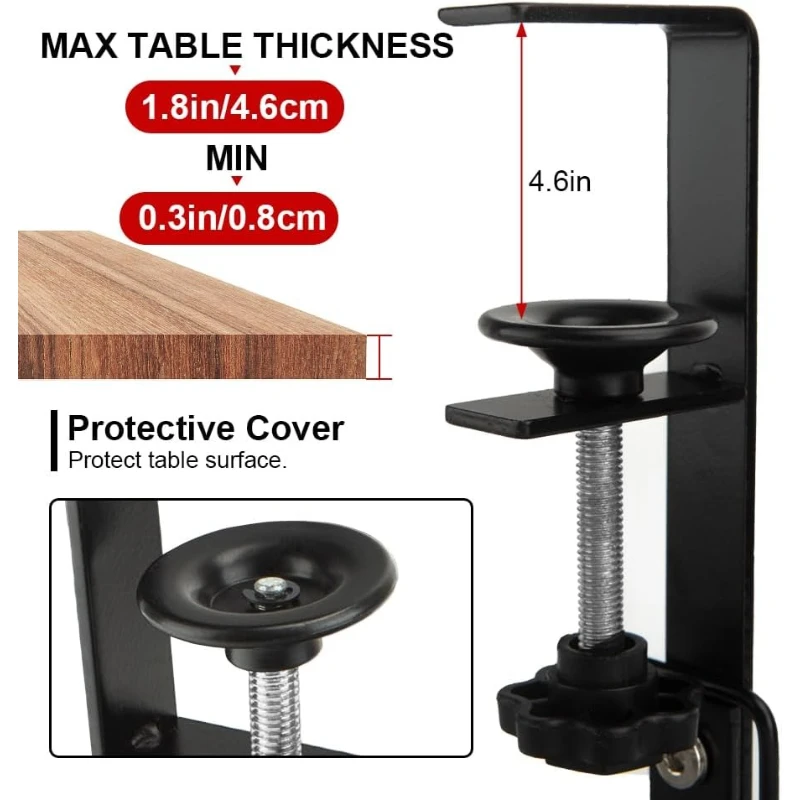 Punch-free Under Desk Wire Management Tray Under Desk Metal Cable Organizers for Home Office PC Router Holder No Drill Clamp thumbnail 4