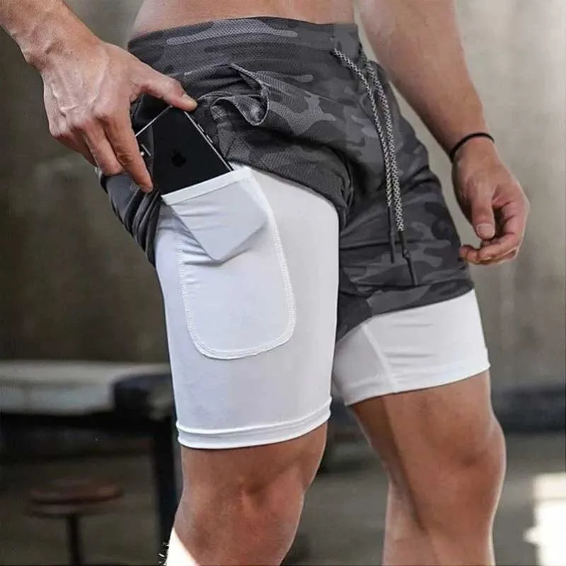 Camo Running Shorts Men Gym Sports Shorts 2 in 1 Quick Dry Workout Training Gym Fitness Jogging Short Pants Summer Men Shorts thumbnail 4