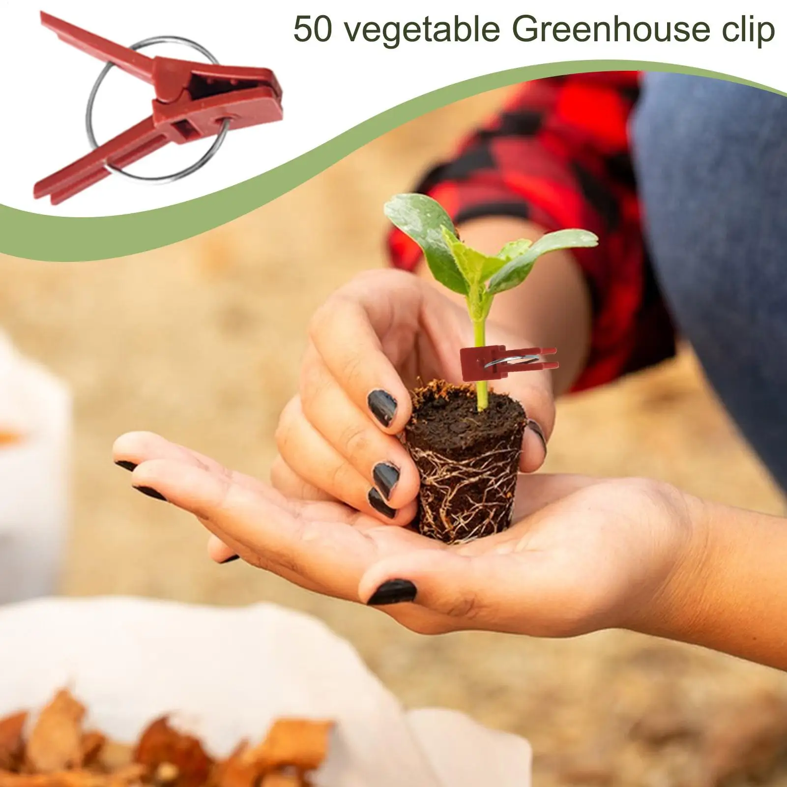 Plant Grafting Clips 50 Pack Vegetable Vine Fixing Clamps Flat Mouth Support Clips Gardening Tool for Tomato Cucumber Vines thumbnail 2
